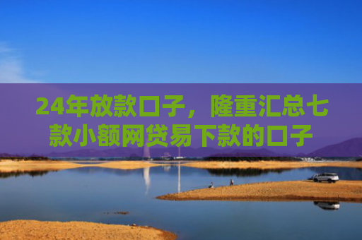 24年放款口子，隆重汇总七款小额网贷易下款的口子