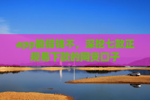 app能借钱不，深挖七款正规易下款的网贷口子