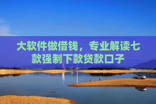 大软件做借钱，专业解读七款强制下款贷款口子