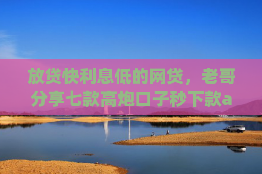 放贷快利息低的网贷，老哥分享七款高炮口子秒下款app