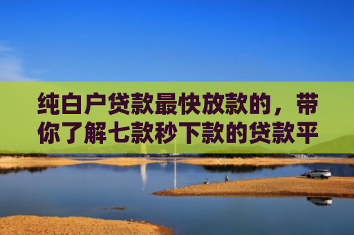纯白户贷款最快放款的，带你了解七款秒下款的贷款平台口子哥