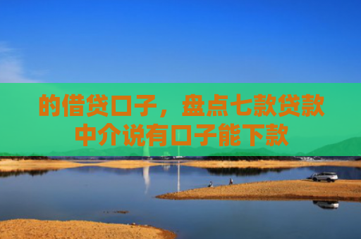 的借贷口子，盘点七款贷款中介说有口子能下款