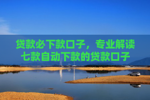 贷款必下款口子，专业解读七款自动下款的贷款口子