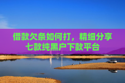借款欠条如何打，精细分享七款纯黑户下款平台