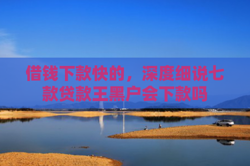 借钱下款快的，深度细说七款贷款王黑户会下款吗