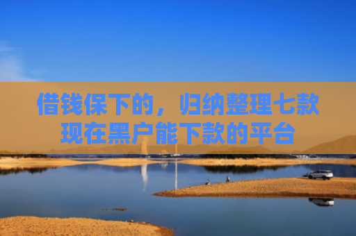 借钱保下的，归纳整理七款现在黑户能下款的平台