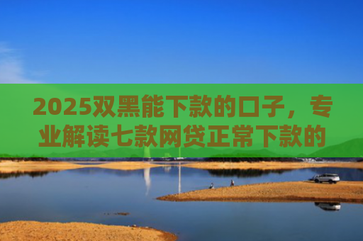 2025双黑能下款的口子，专业解读七款网贷正常下款的老口子