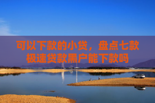 可以下款的小贷，盘点七款极速贷款黑户能下款吗