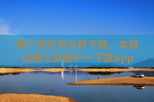 哪个贷款平台秒下款，本篇归档七款黑户一下款app