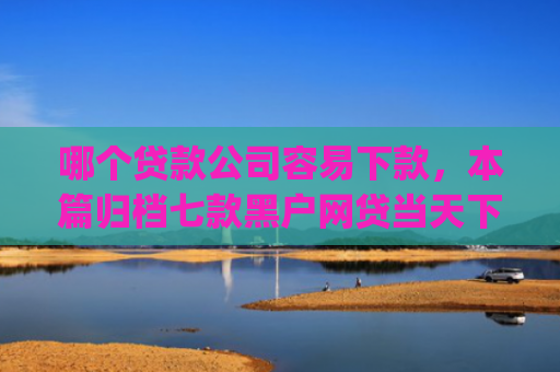哪个贷款公司容易下款，本篇归档七款黑户网贷当天下款app