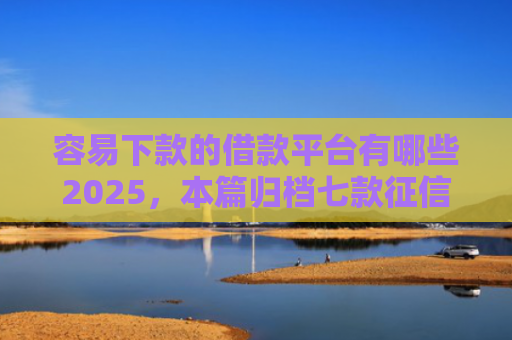 容易下款的借款平台有哪些2025，本篇归档七款征信花了哪个平台好下款