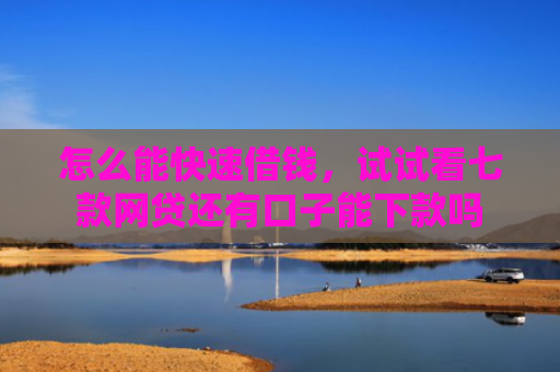 怎么能快速借钱，试试看七款网贷还有口子能下款吗