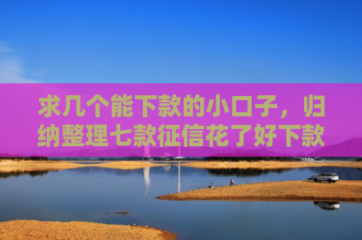求几个能下款的小口子，归纳整理七款征信花了好下款的平台