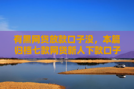 有黑网贷放款口子没，本篇归档七款网贷新人下款口子