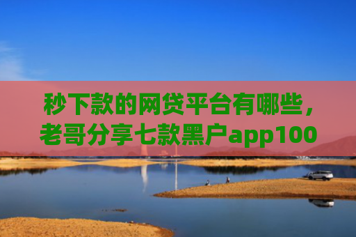秒下款的网贷平台有哪些，老哥分享七款黑户app100%下款口子