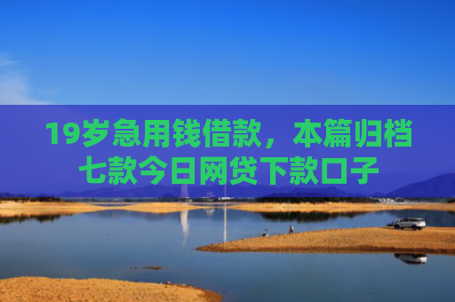 19岁急用钱借款，本篇归档七款今日网贷下款口子