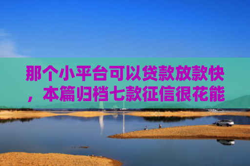 那个小平台可以贷款放款快，本篇归档七款征信很花能下款小额网贷
