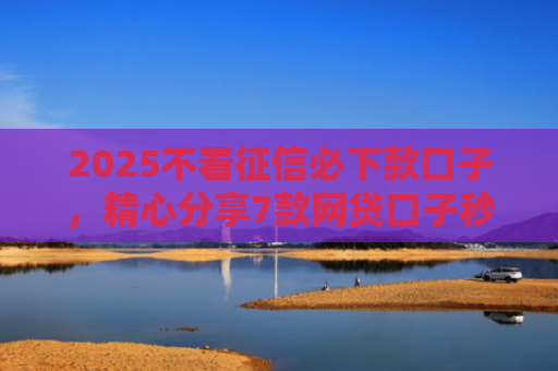 2025不看征信必下款口子，精心分享7款网贷口子秒下款