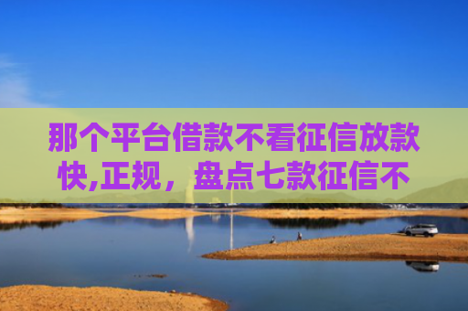 那个平台借款不看征信放款快,正规，盘点七款征信不好如何网贷下款快